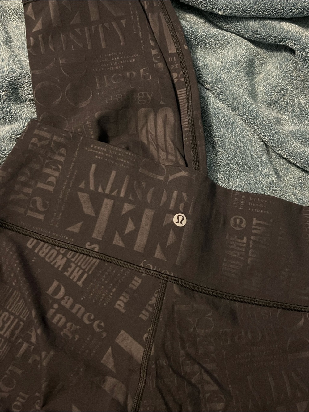 lululemon Black High-Rise Leggings with Subtle Logo